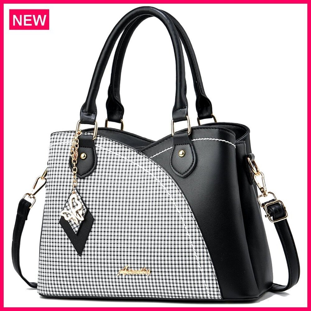PU Leather Tote Satchel Crossbody Shoulder Bag Multi-Pocket Women's Purse